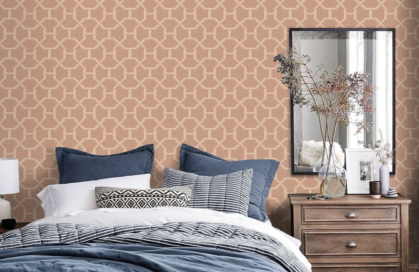 Обои RWT1803-8 фото в интерьере спальни