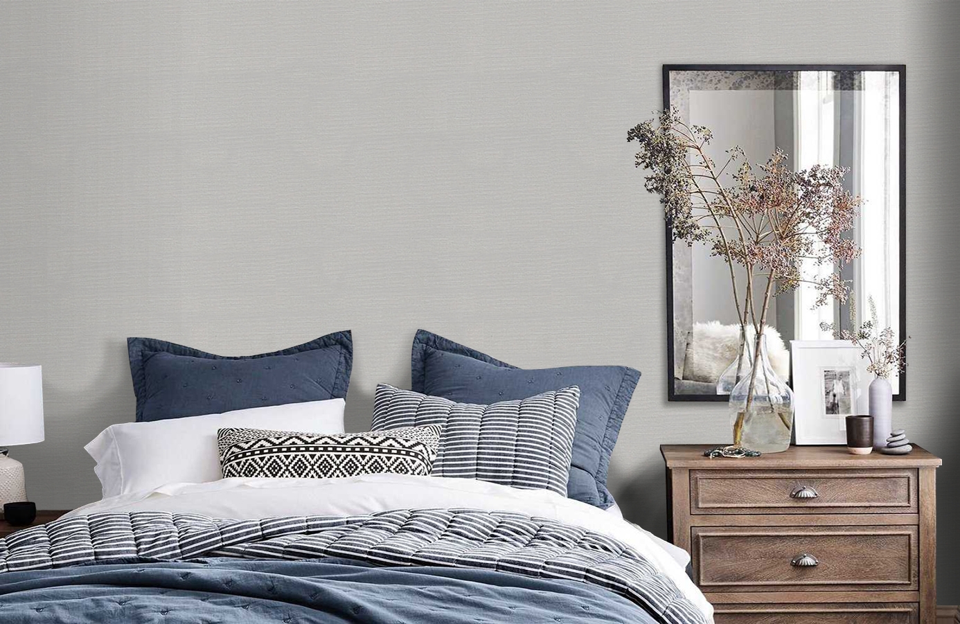 Обои 3214-1 фото в интерьере спальни