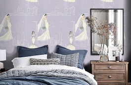 Обои 3511-1 фото в интерьере спальни превью