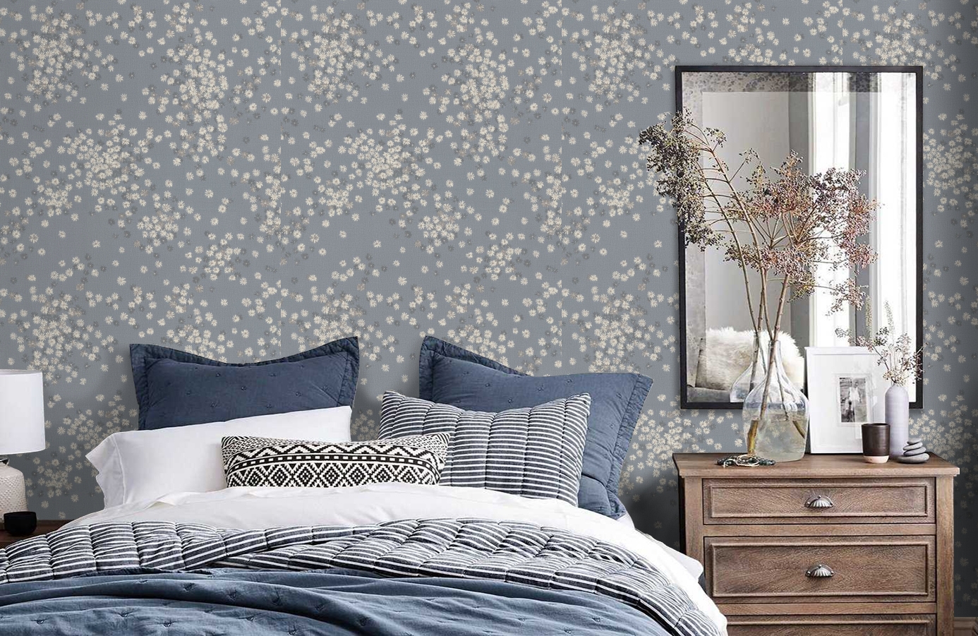 Обои 7282-03 фото в интерьере спальни Обои 7282-03 фото в интерьере спальни