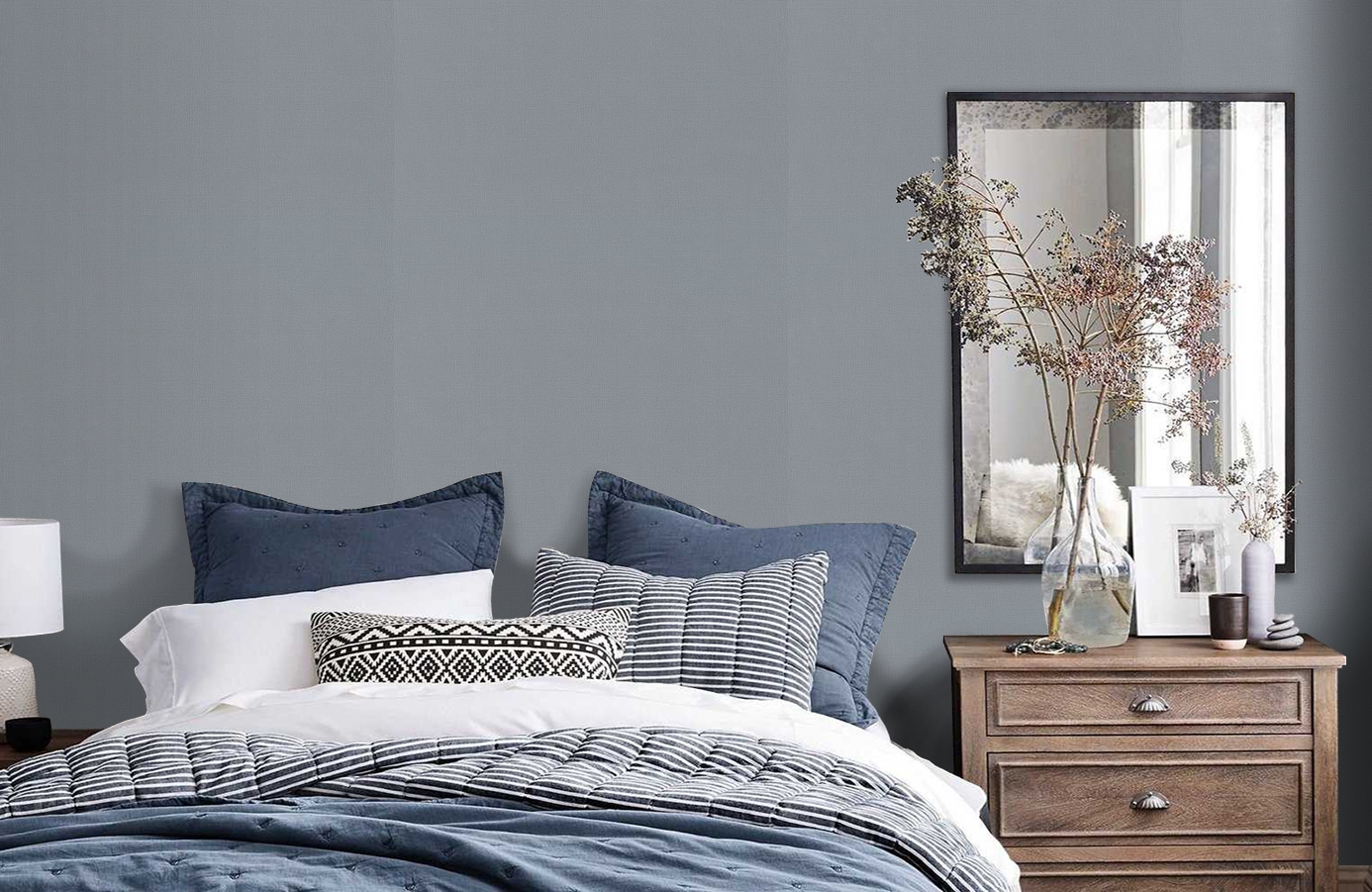 Обои 7283-03 фото в интерьере спальни