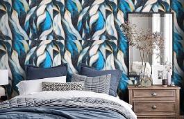 Обои E106907 фото в интерьере спальни превью