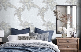 Обои 10017-07 фото в интерьере спальни превью