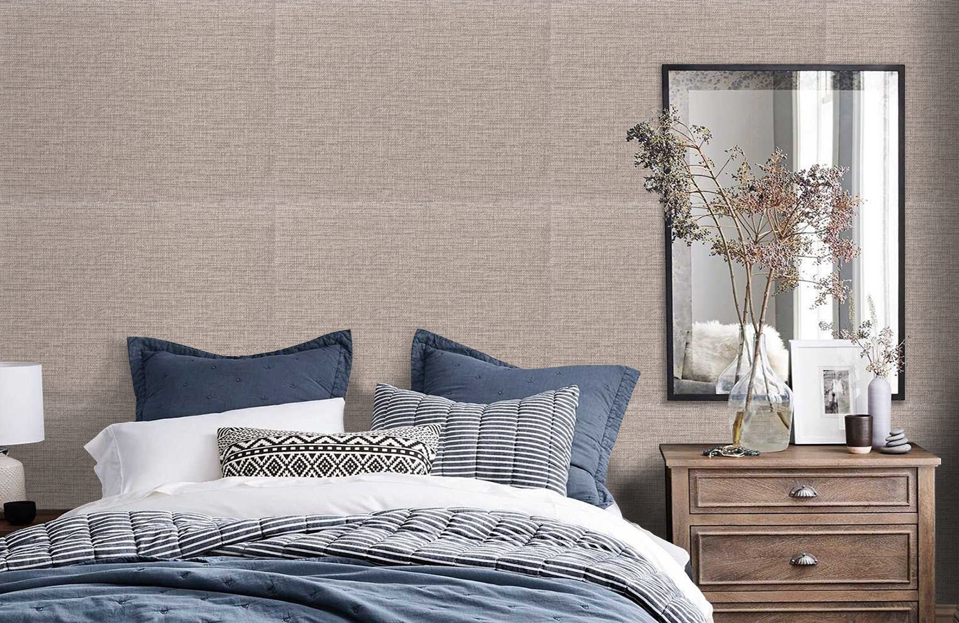 Обои 1172-11 фото в интерьере спальни