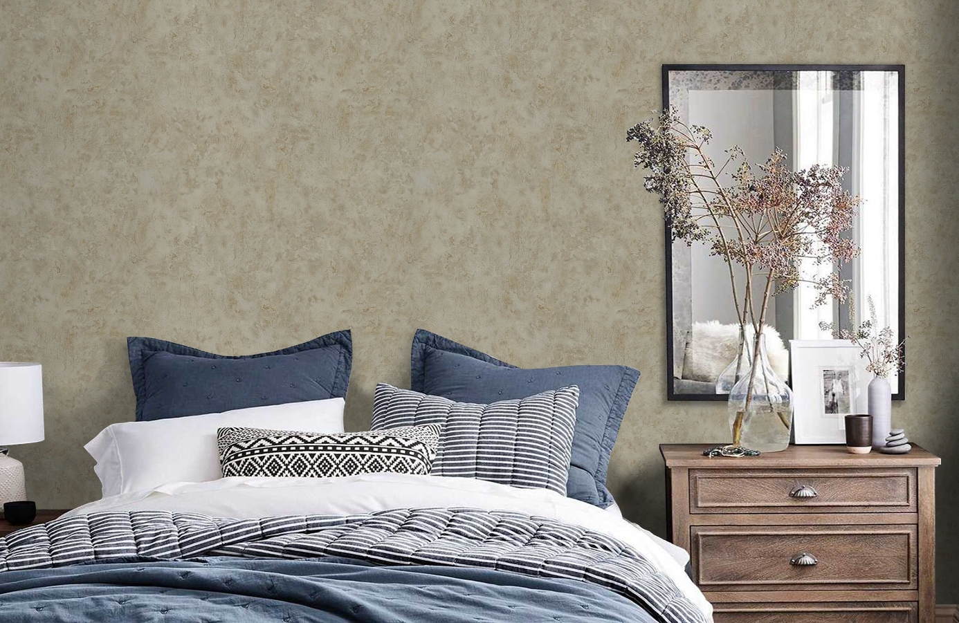 Обои M13030 фото в интерьере спальни