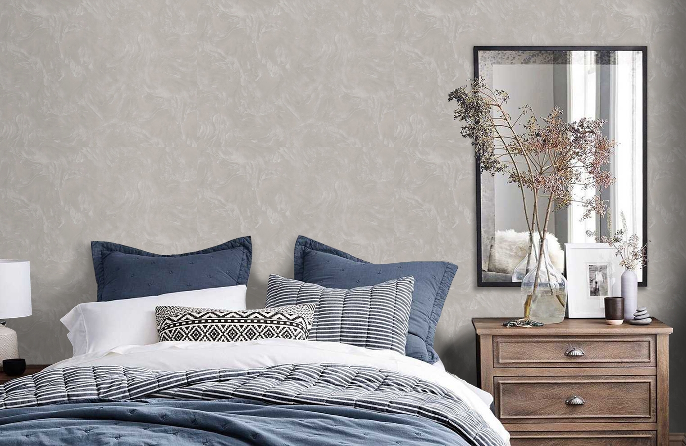 Обои M53043 фото в интерьере спальни