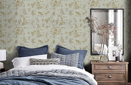 Обои M53050 фото в интерьере спальни превью