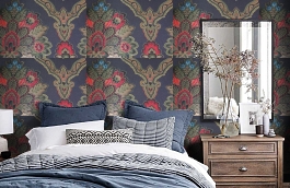 Обои 1-FN-O фото в интерьере спальни превью