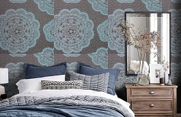 Обои 12-aur-p фото в интерьере спальни превью