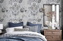 Обои AZZ-10D фото в интерьере спальни превью