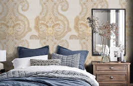 Обои AZZ-1V фото в интерьере спальни превью
