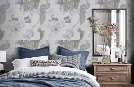 Обои AZZ-3P фото в интерьере спальни превью