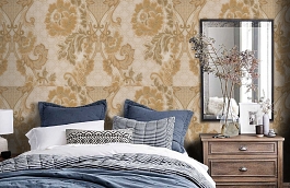 Обои AZZ-4D фото в интерьере спальни превью