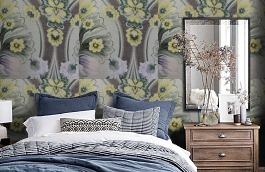 Обои AZZ-70 фото в интерьере спальни превью