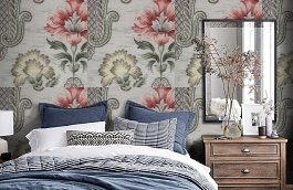 Обои AZZ-8V фото в интерьере спальни превью