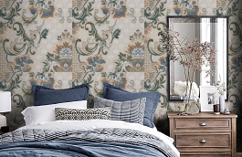 Обои AZZ-9D фото в интерьере спальни превью