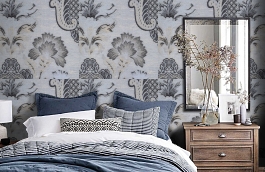 Обои AZZ-9V фото в интерьере спальни превью
