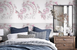 Обои HRY 24384108 фото в интерьере спальни превью