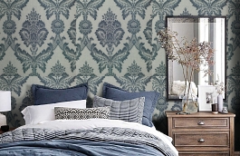 Обои 57CT-D фото в интерьере спальни превью