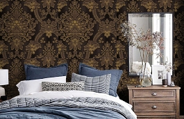 Обои 63V фото в интерьере спальни превью