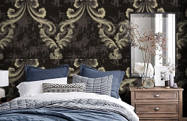 Обои 65F фото в интерьере спальни превью