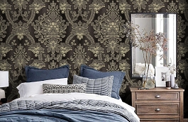 Обои 65V фото в интерьере спальни превью