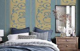 Обои 80AF-C фото в интерьере спальни превью