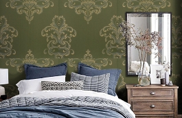 Обои KTE10001 фото в интерьере спальни превью