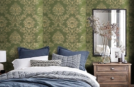 Обои KTE10002 фото в интерьере спальни превью