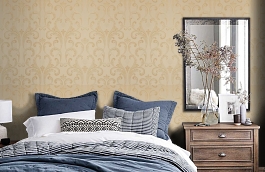 Обои KTE10006 фото в интерьере спальни превью