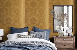 Обои KTE10013 фото в интерьере спальни превью