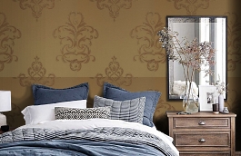 Обои KTE10020 фото в интерьере спальни превью