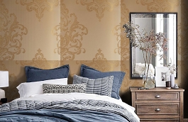 Обои KTE10021 фото в интерьере спальни превью