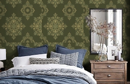 Обои V15001 фото в интерьере спальни превью