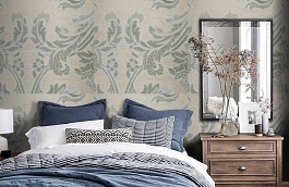 Обои KTE07027 фото в интерьере спальни превью