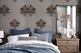 Обои KTE07031 фото в интерьере спальни превью