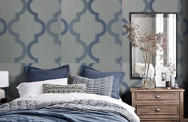 Обои 9600B1 фото в интерьере спальни превью