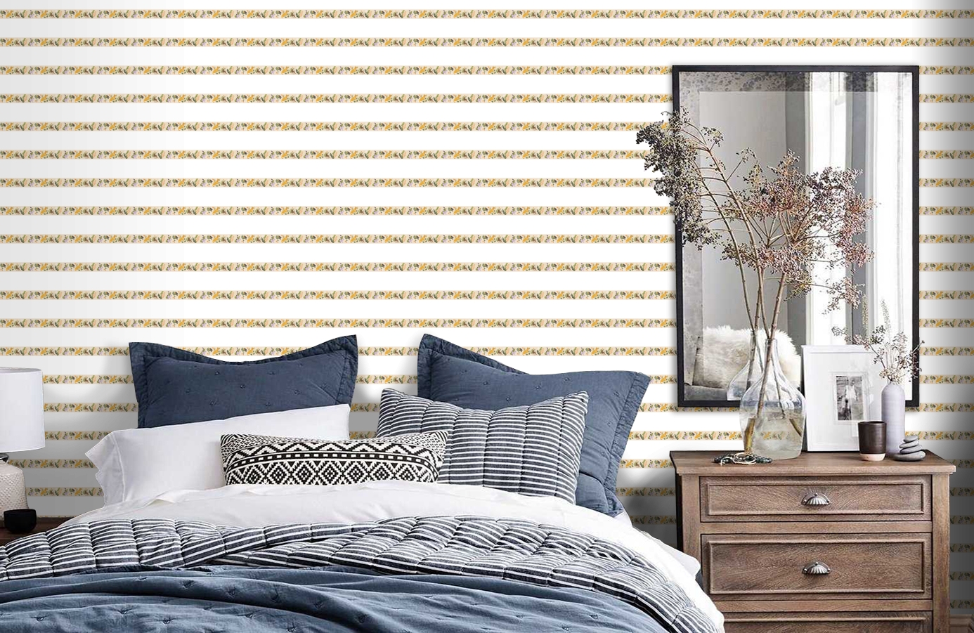 Обои 30306-2 фото в интерьере спальни