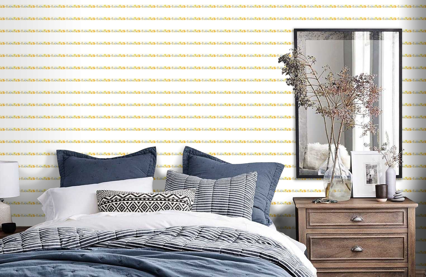 Обои 94113-1 фото в интерьере спальни