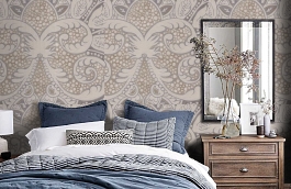 Обои Rococo Metallic 4 фото в интерьере спальни превью