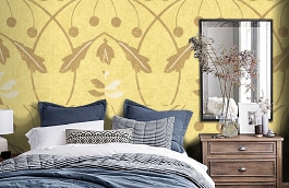 Обои Chateau-Caramel-Wpcw11374 фото в интерьере спальни превью