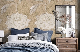 Обои Jasperpeony-Sable-Wpcw200 фото в интерьере спальни превью