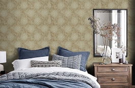 Обои Tournesal Hemp Fabric фото в интерьере спальни превью