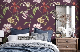 Обои 40109F фото в интерьере спальни превью