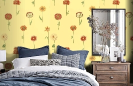 Обои 839-F-96103 фото в интерьере спальни превью