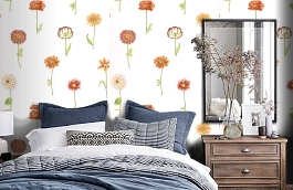 Обои 839-F-96104 фото в интерьере спальни превью