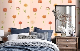 Обои 839-F-96105 фото в интерьере спальни превью