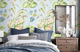 Обои F91148 фото в интерьере спальни превью