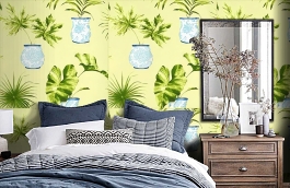 Обои F91153 фото в интерьере спальни превью