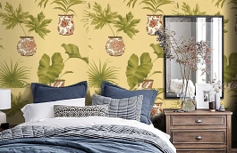 Обои F91155 фото в интерьере спальни превью